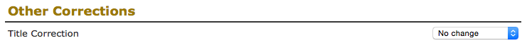 Other Corrections